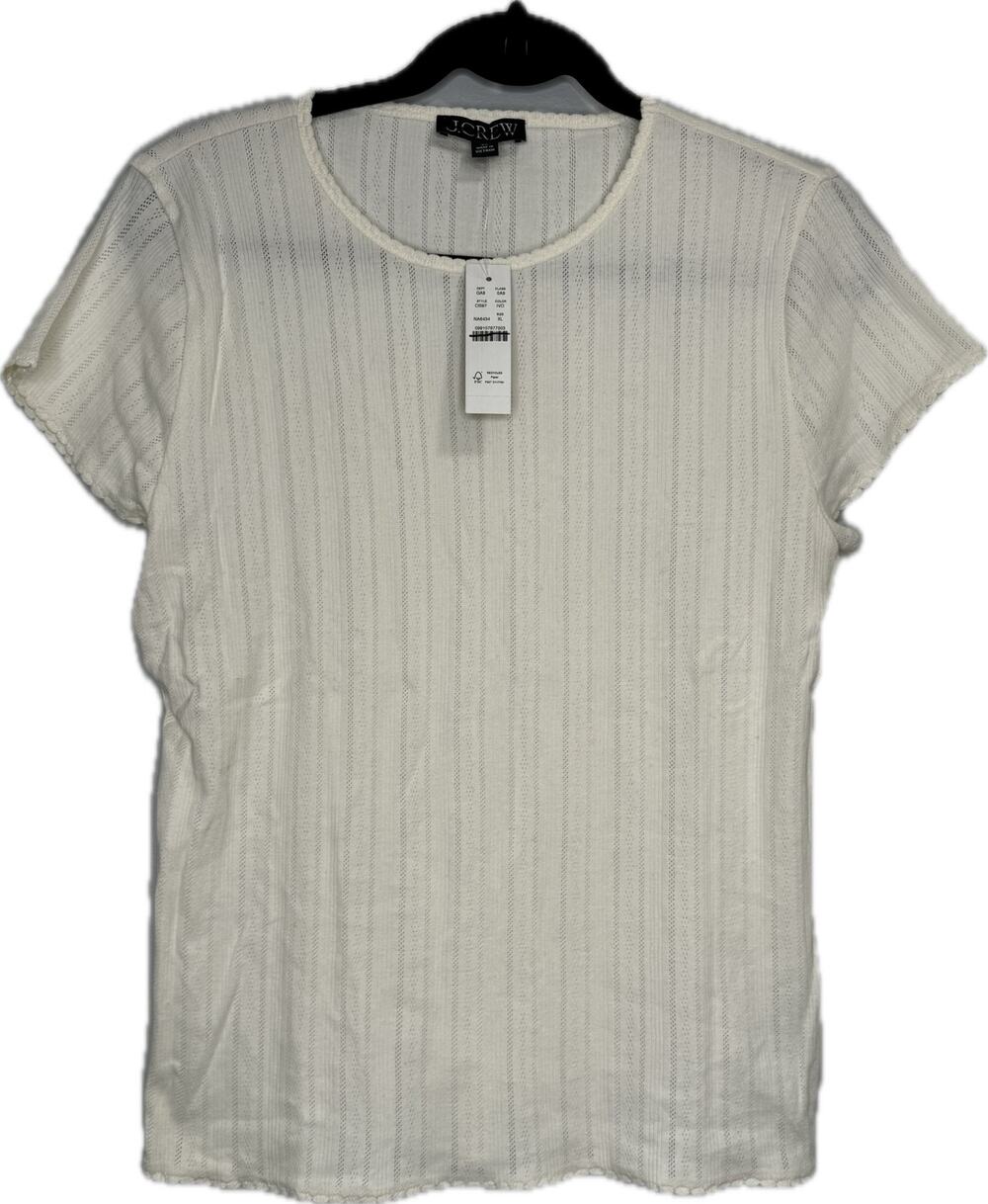 J.Crew Pointelle short-sleeve T-shirt Ivory XL